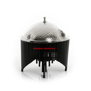 Réchaud alimentaire en acier inoxydable de forme ronde, vaisselle design, casserole de qualité supérieure, réchaud alimentaire en métal de luxe - Product Image 2