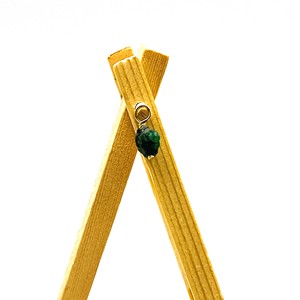 Handmade Minimalist 925 <b>Sterling</b> <b>Silver</b> Pendant Charm Natural Raw Emerald Gemstone Gold Plated May Birthstone Gift Idea - Product Image 6