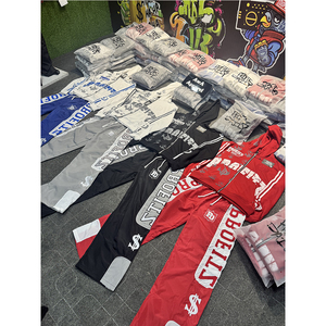 100% algodón ropa deportiva de invierno hombres chándal acampanado Streetwear secado rápido transpirable - Product Image 6