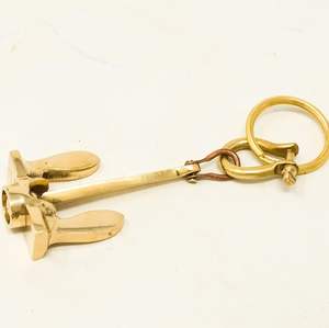 พวงกุญแจรูปสมอเรือ ทำจากทองเหลือง วินเทจ สไตล์ทะเล พร้อมเคลือบผิวแบบโบราณ - Product Image 3