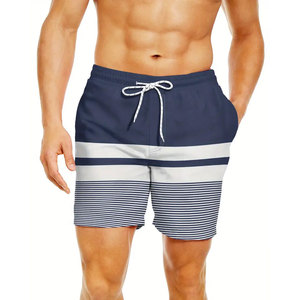 Top Trending Men's Swim Trunks Custom 100% Cotton/Polyester Board Shorts Diseño de patrón sólido Método de tejido no tejido - Product Image 1
