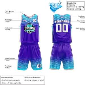 Vêtements de sport unisexes en maille de polyester, uniforme de basket-ball à vendre, concevez votre propre logo, uniforme de basket-ball pour hommes en solde - Product Image 2