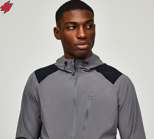 Chaqueta cortavientos para exteriores de poliéster ligera personalizada con cremallera hasta 3m chaqueta cortavientos reflectante de nailon cortavientos - Product Image 4