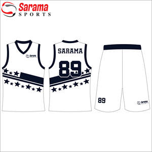 Sublimation Impression Logo Rouge Blanc Loungewear Survêtements Uniformes de Basketball Pas Cher Réversible Nouvelle Couture Haute, - Product Image 2