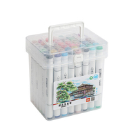 Mokeelo 895/ensemble - 12/18/24/36/48 couleurs, ensemble de marqueurs d'art professionnels à base d'alcool avec double pointe, stylo triangulaire