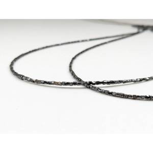 Perles tubulaires facettées 100% naturelles 1,3-2,5 mm, perles de diamant noir 14 pouces, taille de perçage 0,40 mm, collier pour la fabrication de bijoux - Product Image 5