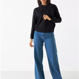 Derniers modèles de sweats à capuche oversize à épaules tombantes en coton uni pour femmes, sweat à capuche personnalisé à manches longues avec broderie, sweat à capuche vierge pour hommes et femmes - Product Image 5