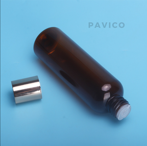 Envase Cilíndrico de Plástico PET de 200 ml con Logotipo Personalizado, Color Marrón, con Tapa de Rosca para Suero/Tónico/Loción - Product Image 3
