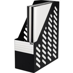 HAN KLASSIK XXL Black Polystyrene Standing <b>File</b> <b>Organizer</b> 11.5 X 31.5 X 24.6 cm for DIN A4 DIN C4 with Magazine <b>Organizers</b> - Product Image 1