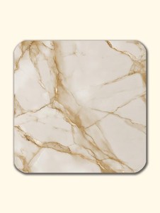 Juego de 4 Posavasos de Mármol Crema Dorado de Lujo con Detalles en Dorado - Product Image 3