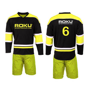 Conjunto de uniforme de hockey sobre hielo para hombres adultos de poliéster de diseño personalizado 2025, ropa de equipo deportivo con impresión de nombre personalizado con OEM personalizable - Product Image 6