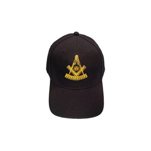 Gorra de Béisbol Clásica Deportiva Hip Hop, Azul Maestro, Logotipo de la Logia Masónica, Bordado a Mano, Algodón Negro, Ajustable y Transpirable - Product Image 5