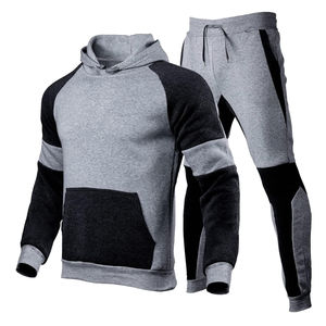 Sweat à capuche en molleton pour homme et pantalon évasé empilé pour l'hiver Ensemble deux pièces Streetwear décontracté et confortable à la mode - Product Image 4