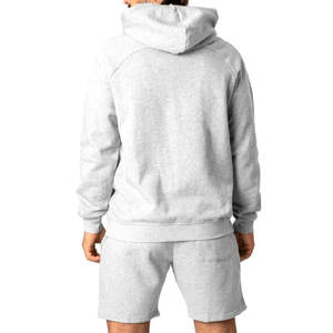 Ensemble décontracté deux pièces pour homme avec logo personnalisé, sweat à capuche et short, 100 % coton respirant - Product Image 2