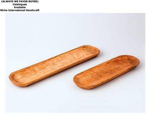 Bol de service à salade en bois de manguier biodégradable Plateau en bois émaillé à imprimé floral fait à la main en Inde - Product Image 5