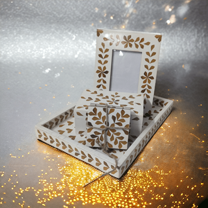 <b>Small</b> Brown & White Resin MDF Rectangular <b>Photo</b> <b>Frame</b> Eco-Friendly Inlay Craft Usage Home Anniversary Party Gifts Factory Price - Product Image 5