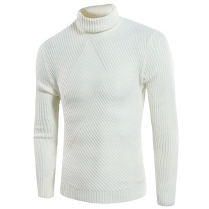 Jersey OEM con diseño de logotipo personalizado para hombre, suéter de cuello alto, tejido de punto de Color sólido Unisex, anticontracción, Simple, nuevo, extranjero - Product Image 6