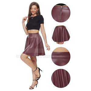 Falda de cuero ligera de tamaño personalizado para mujer, cómoda, transpirable, ecológica, informal, hasta la rodilla para mujer - Product Image 5
