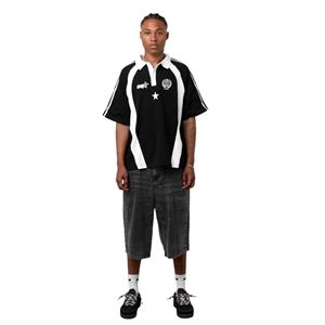 Camiseta Polo Extra Grande para Hombre, 270GSM, Algodón, Cuello con Botones, Estilo Urbano, con Paneles en Contraste y Logotipos Bordados - Product Image 6