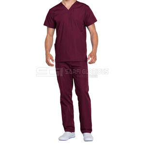 Uniforme Médico para Hombre, Color Sólido, Conjunto de Uniforme de Enfermería, Cuello en V Cómodo, Ropa Médica para Hospitales y Clínicas, Logotipo Personalizado Disponible - Product Image 3