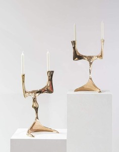 Portavelas de Metal ecológico hecho a mano elegante decoración del hogar antiguo único texturizado moderno diseño clásico Decoración de mesa - Product Image 2