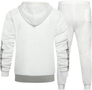 Trajes de pista delanteros con cremallera para hombre personalizados al por mayor buena calidad troncos negros estampados estilo casual de talla grande transpirable para invierno - Product Image 2