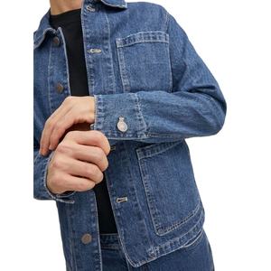 Veste en jean décontractée OEM en gros, écologique, haute qualité, bleue, style streetwear hip-hop, coupe-vent, personnalisable, pour homme - Product Image 4