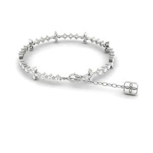 Bracelet en or rose 10 carats avec de petits diamants ronds cultivés en laboratoire au design moderne pour la mode féminine - Product Image 4