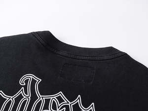 T-shirt graphique de luxe surdimensionné avec crâne délavé à l'acide pour hommes, haut vintage à impression numérique - Product Image 4