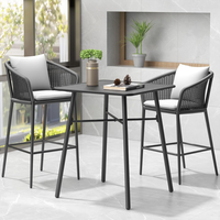 Ensemble table et chaises de restaurant commercial en acier inoxydable industriel moderne, durable, polyvalent, facile à assembler, utilisation intérieure/extérieure