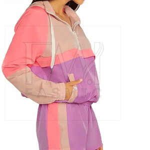 Conjunto cortavientos impermeable de Invierno para mujer superventas, parches personalizados sólidos, encaje lavado, estilo rasgado, ropa de calle, cinturón con cremallera - Product Image 2