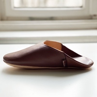 Chaussures babouches marocaines en cuir pour femmes, légères, douces, en cuir véritable, confortables, pour l'intérieur, printemps, automne, hiver, chaudes, marron
