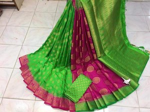 ส่าหรีผ้าไหมบริสุทธิ์ที่มีการทอผ้า Paithani Pallu ที่อุดมไปด้วย3D ดีไซน์แบบดั้งเดิมที่สวยงามทั้งหมด - Product Image 5