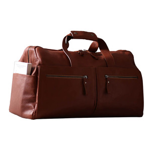 Men's Brown Leather Duffle Bag Western Weekender <b>Holdall</b> Gym Luggage Cabin Size Bubble Weekend Bags Stylish Fashion Design - Product Image 2