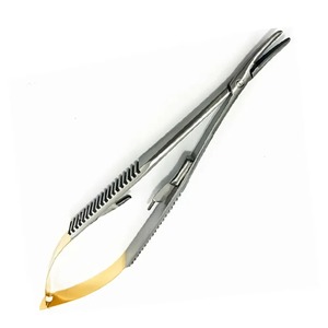 Castroviejo 14cm Instrument de microchirurgie Porte-aiguille incurvé réutilisable avec embouts ronds Source d'alimentation manuelle Instruments chirurgicaux - Product Image 2