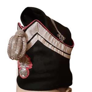 Gorro de fatiga de mariscal o general francés de la época de Napoleón Bonaparte con bordado plateado - Product Image 4