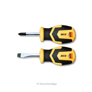 High Quality Industrial Grade Stubby <b>Screwdriver</b> <b>Set</b> 2PCS 38mm X 6mm Chrome Vanadium with Plastic Handle OEM Available - Product Image 1