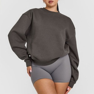 Sudadera de Forro Polar Personalizada con Logotipo para Mujer, Sudadera con Cuello Redondo, Sudadera de Forro Polar Informal, de Manga Larga, Holgada, para Mujer - Product Image 3