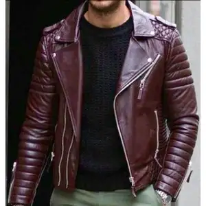 天然棕色抛光彩色男士夹克派对用品男士高标准超风格皮夹克外套印度制造