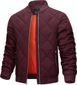 Blousons rembourrés pour hommes Blouson d'hiver à fermeture éclair complète Vêtements d'extérieur décontractés coupe-vent Blouson universitaire - Product Image 1