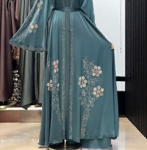 2026 Best Luxury Sequined Abaya with Flared Hem and Handmade Crystal Stone Work Modest Muslim Women's Evening Party Abaya - Product Image 5
