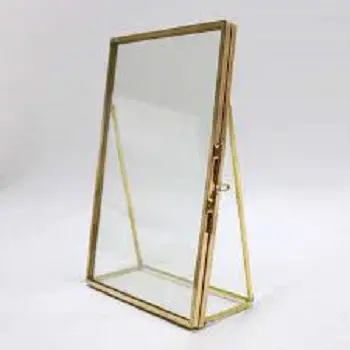 gold various shapes:round rectangle hexagon square octagon hanging double sided brass glass and metal picture frame transparent