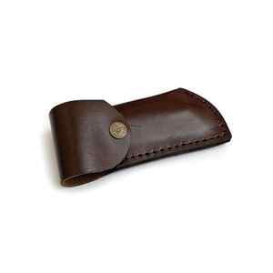 Couteau pliant de chasse en acier damas fait main couteau à lame fixe manche en bois avec gaine en cuir - Product Image 6