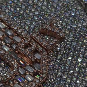 Colgante de Moissanita Estilo Hiphop, Plata de Ley 925, Redondo, VVS, con Incrustaciones de Circonitas, Dos Tonos, Chapado en Rodio, para Bodas - Product Image 5