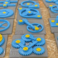 Engranaje de estructura mecánica 3D, modelo creativo, combinación de cursos de ciencia de iluminación educativa para niños para educación