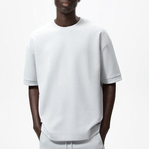 Custom Printed Men Polyester/Cotton French Terry Regular Fit Crew Neck Sweatshirt High Quality Drop Shoulder Casual Breathable - Product Image 5