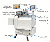 Machine automatique à nouer les nœuds de cordon en nylon pour étiquettes volantes pour vêtements Machine à enfiler les étiquettes volantes