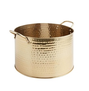 Elegant large copper ice <b>bucket</b> with antique appeal for homes parties weddings and top notch drink presentation purposes - Product Image 3