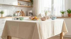 En stock : Ensemble de housses de chaise de salle à manger modernes en lin, couverture en polyester tissé, nappes personnalisées pour événements - Product Image 5