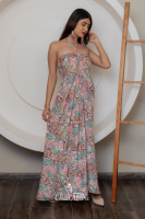 Robe Maxi en soie dos nu à la mode d'été pour femmes robe de plage et de villégiature style licou bohème